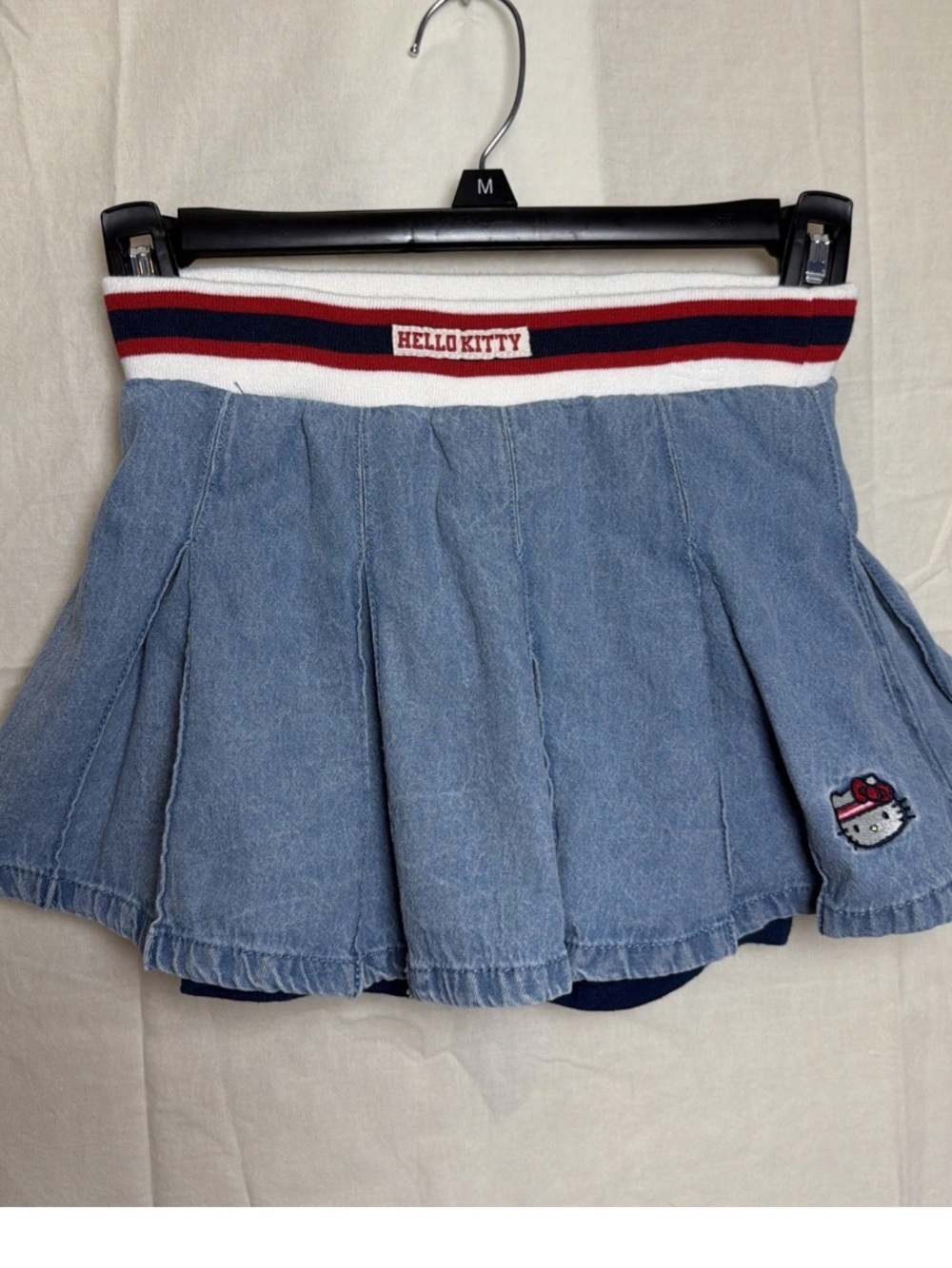 Wonder Nation Hello Kitty Girls Cotton Denim Pleated Skort, Size Small